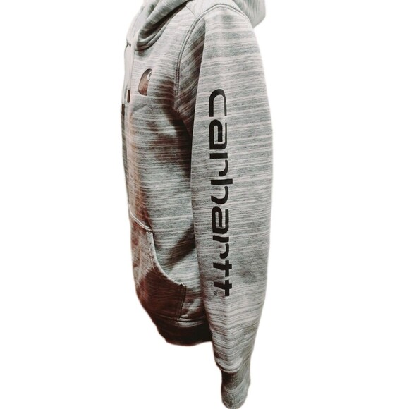 Carhartt Women's Gray Logo Hoodie Sweatshirt Relaxed Fit Size XS - Picture 9 of 9